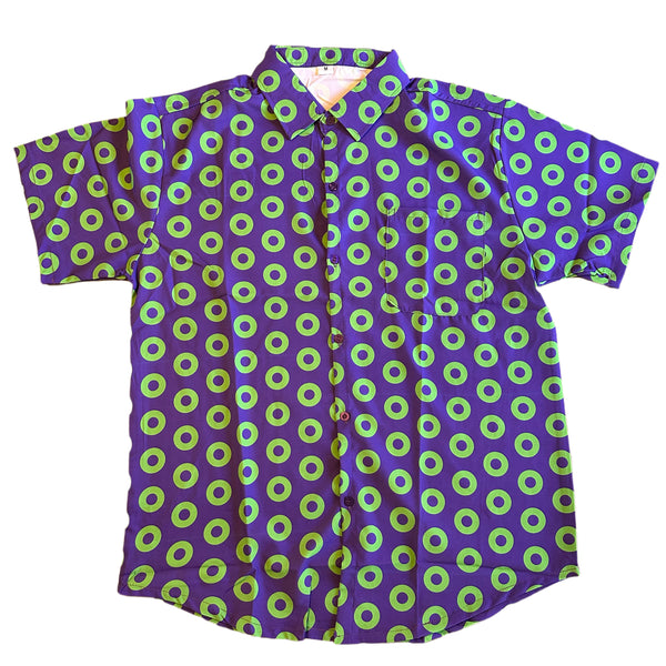 Button-Down Green/Purple Donuts